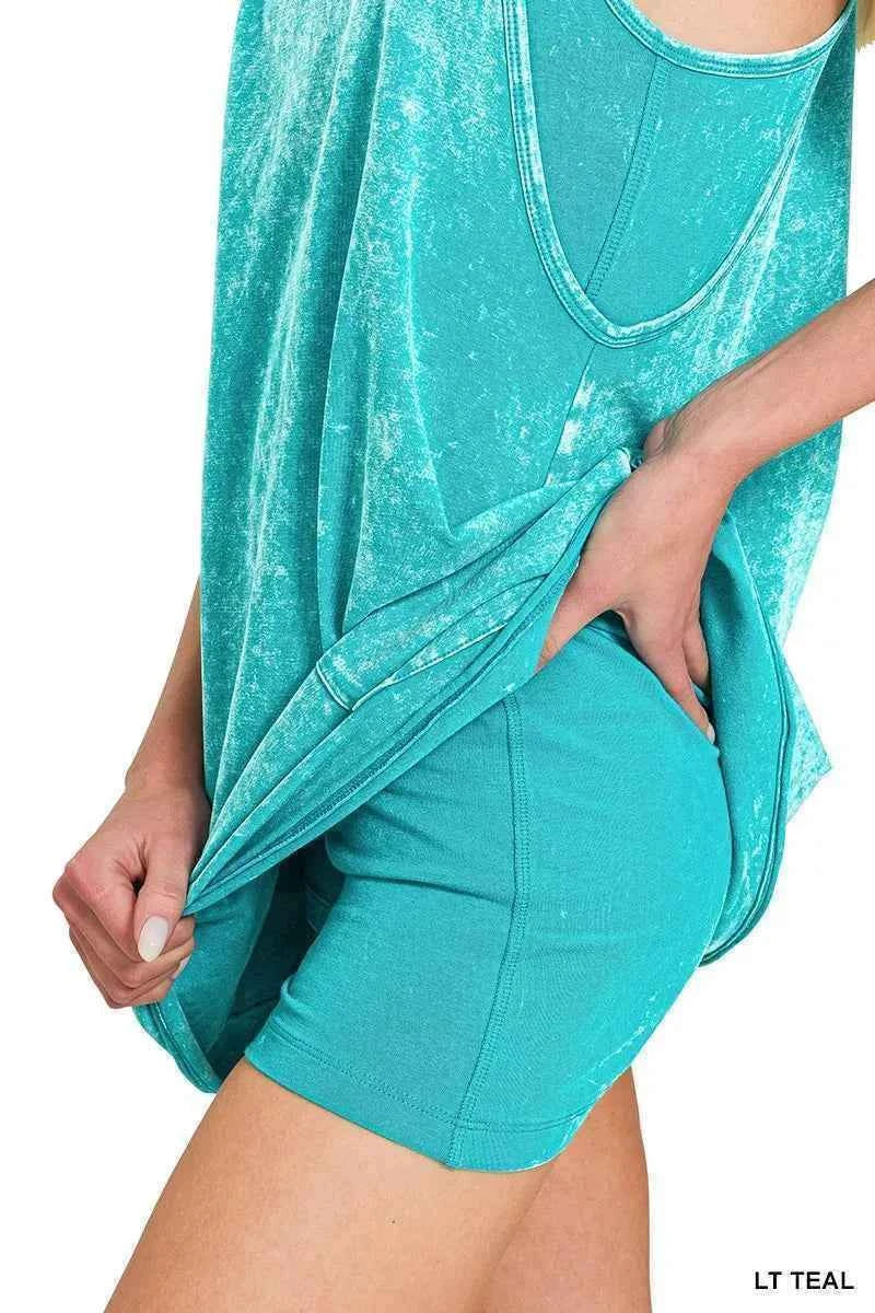 Zenana Acid Washed Mini Dress With Built-in Romper Liner 1c99df0f684c4effb653182fd5fa3d6f-Max-Origin