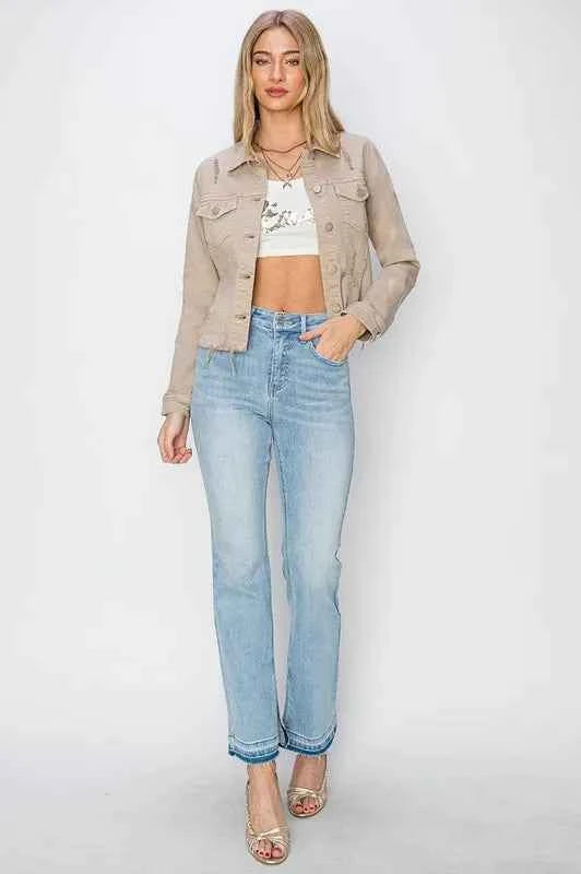 RISEN Full Size Raw Hem Button Up Cropped Denim Jacket Plus Size 1ca4e8fe-be70-4e3e-863b-cc50eb3d5416-Max