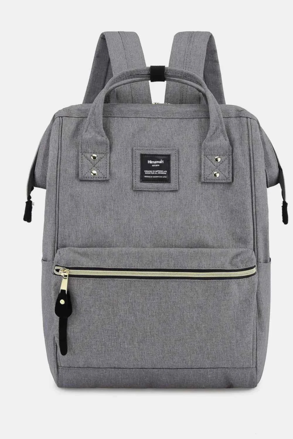 Himawari Waterproof Canvas Backpack Bag with Side Pockets Dark Gray One Size 1cb662e8-198d-4f88-a8c9-36d647bef734-Max