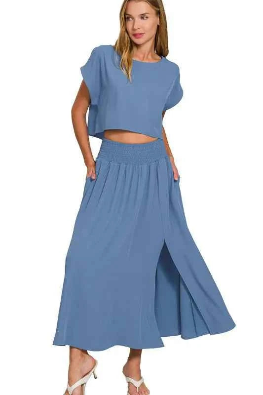 Heavy Woven Span Crop Tee & Skirt Set 1cb67fd4-8dca-40d8-a4da-2b86c530dd3f-Max-Origin
