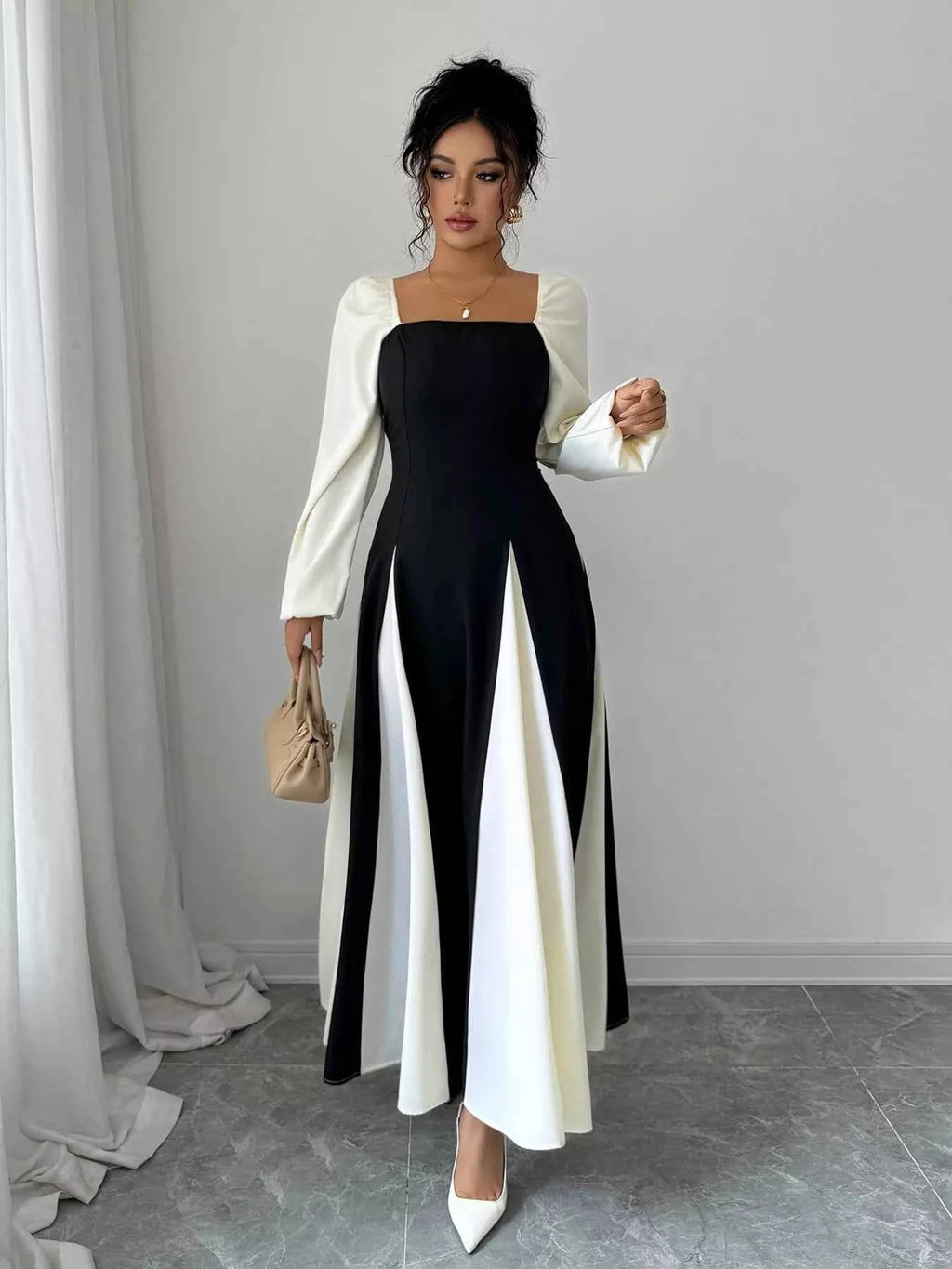 Color Block Square Neck Maxi Dress 1cd28f25-e895-4596-8209-b7618438b551-Max-Origin