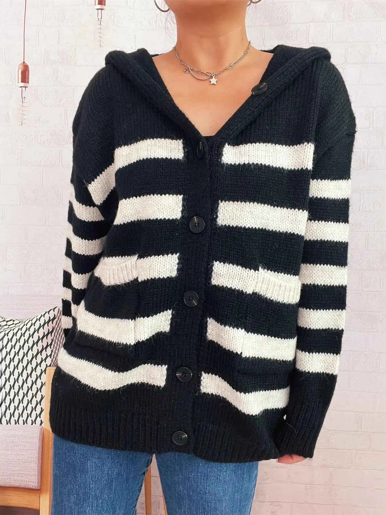 Striped Button-Up Hooded Cardigan 1cd2b8ca8ef749ba875fad32ff369eea-Max-Origin