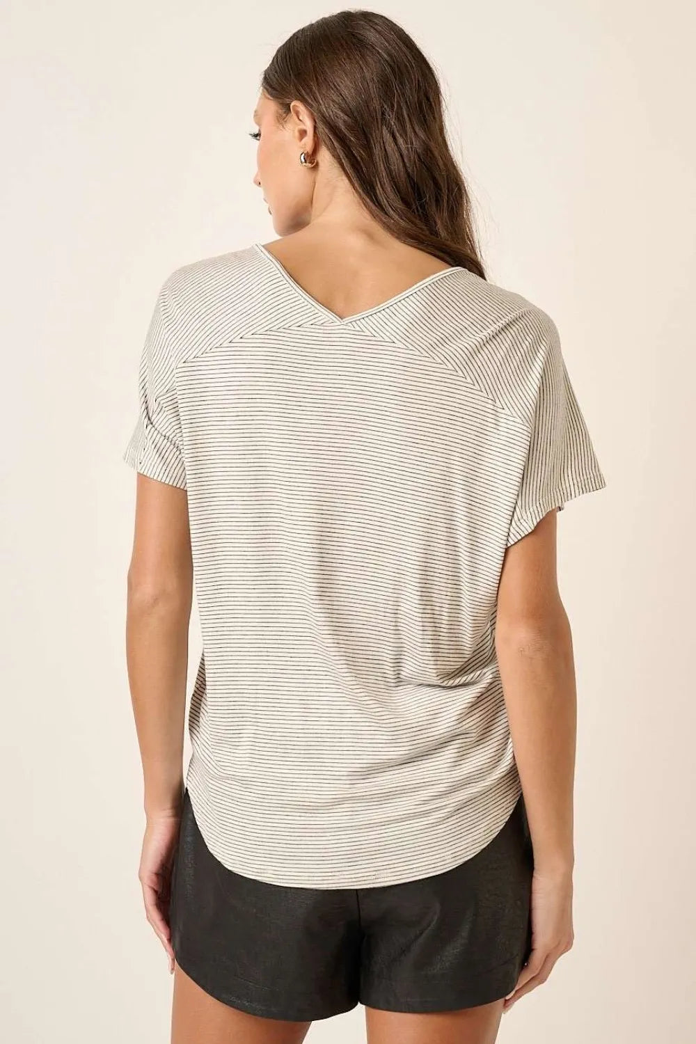 Mittoshop Striped V-Neck Short Sleeve T-Shirt 1cd33f68-486a-40f0-a1e8-23b0a4d12c7b-Max
