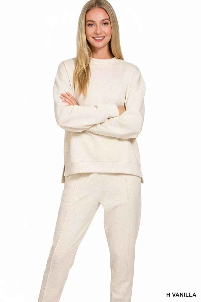 Zenana Scuba Mock Neck Sweatshirt and Joggers Set 1ce98ab0-89ef-401c-ba37-0d36efca4163-Max-Origin