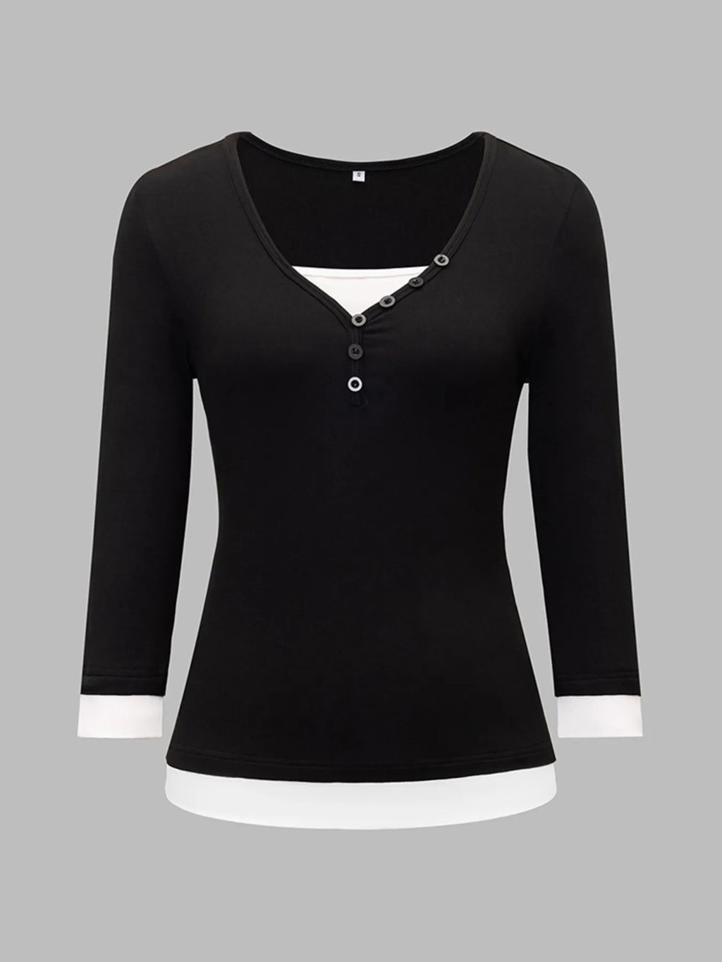 Contrast Trim Long Sleeve T-Shirt 1cf012926b8a4a2cacde66e9b592dd66-Max-Origin