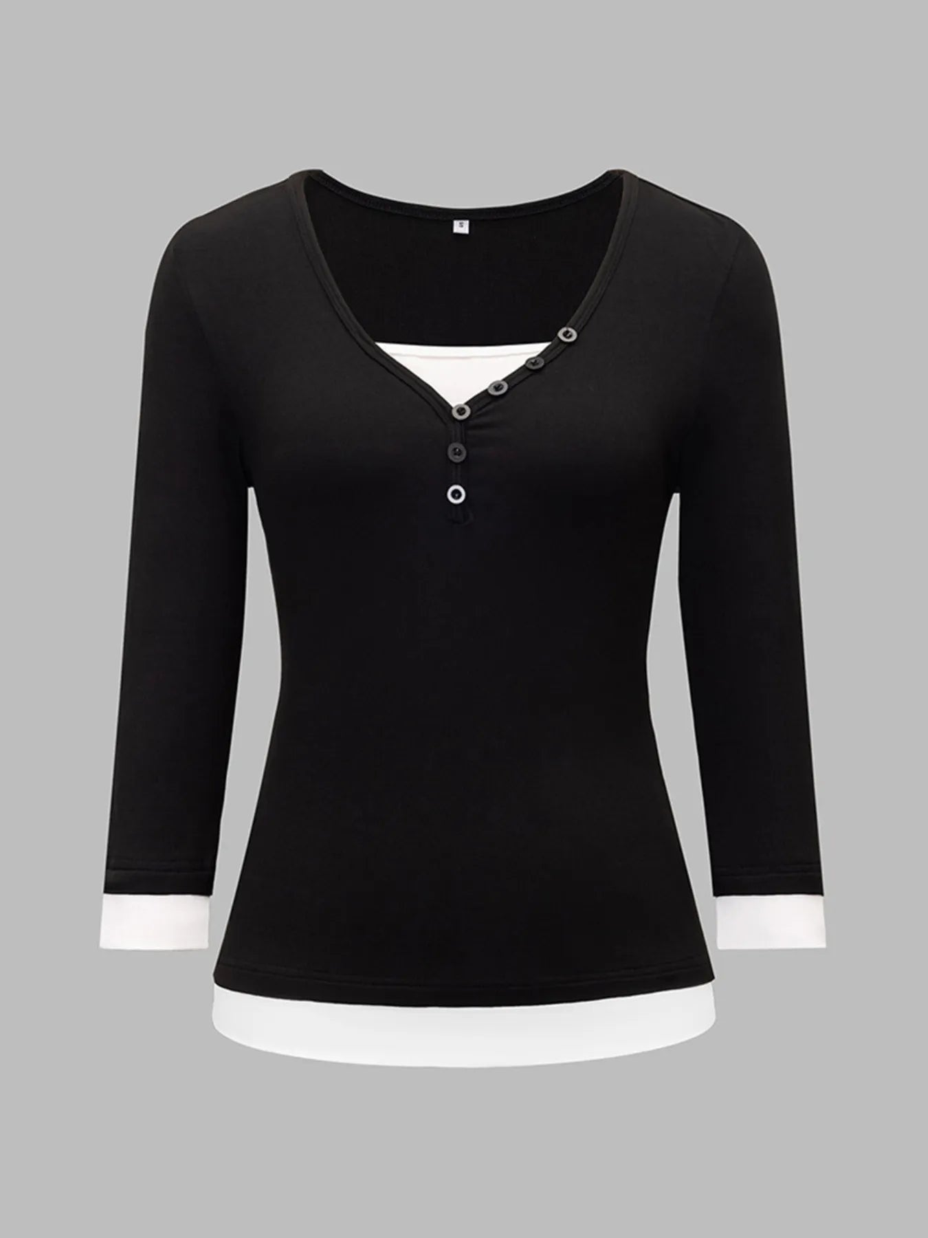 Contrast Trim Long Sleeve T-Shirt 1cf012926b8a4a2cacde66e9b592dd66-Max-Origin