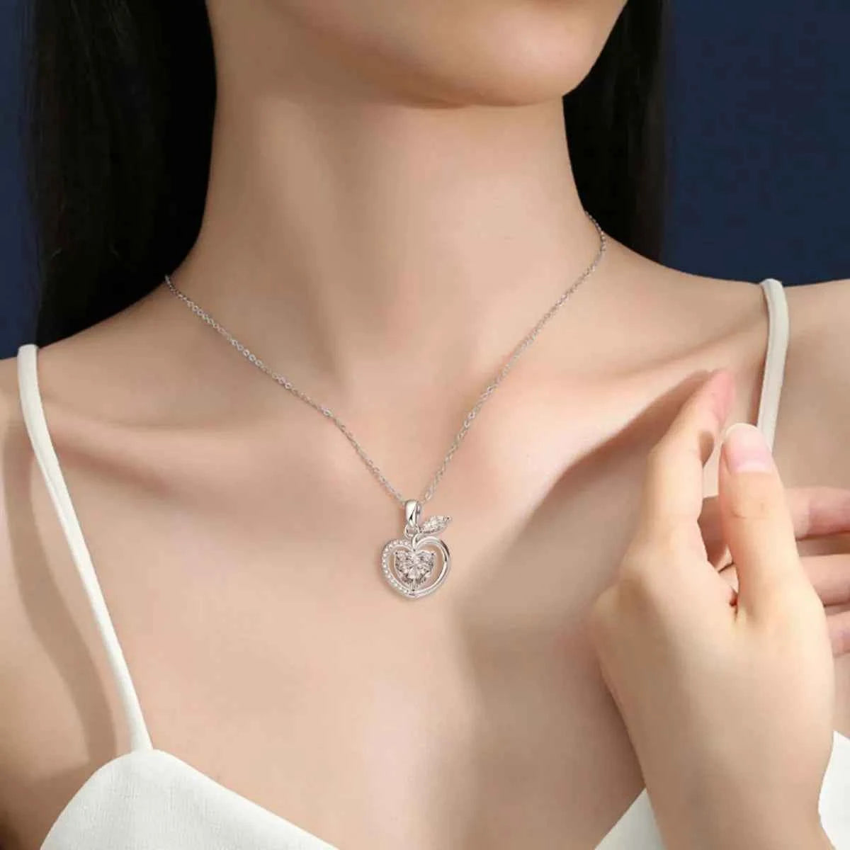 2 Carat Moissanite 925 Sterling Silver Apple Pendant Necklace 1cfa0aec-aa12-47b4-9dd3-269cb187919e-Max-Origin