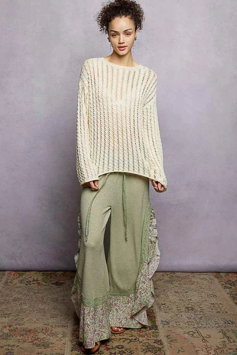 POL Openwork Round Neck Knit Top with Shiny Detail 1d0d9c93-2340-432d-a808-8cd4a473e4ba-Max-Origin