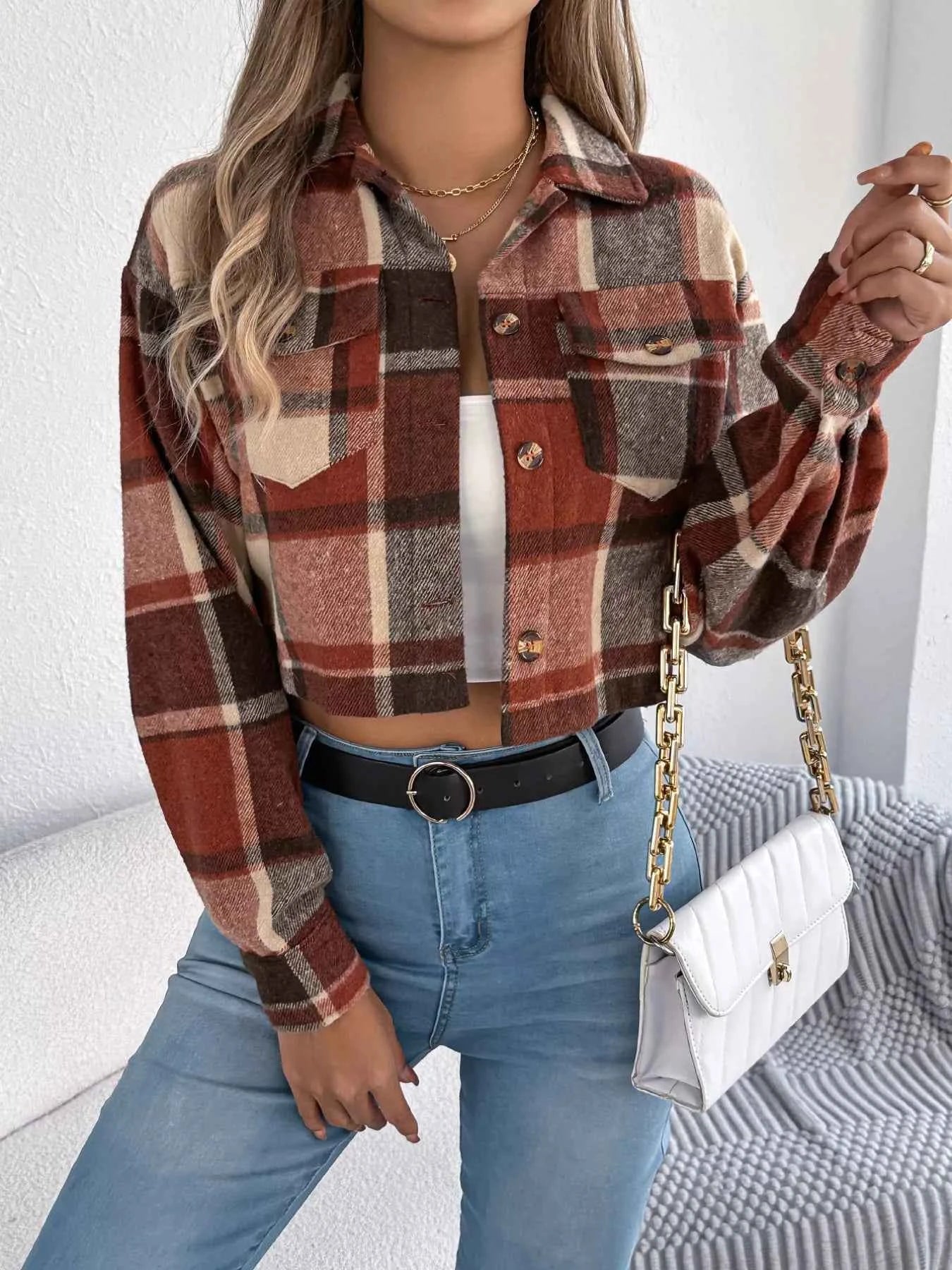 Plaid Button Up Cropped Jacket 1d142c0d-4e1e-499e-9bac-7bbfc52f8ae6-Max-Origin