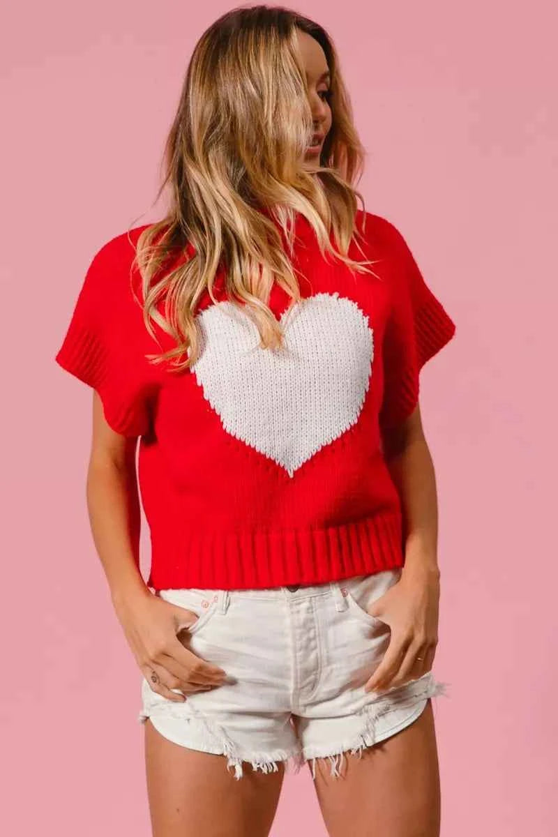BiBi Rib Banded Heart Pattern Valentines Sweater 1d143d3437a34df9bad8e87a62efb634-Max-Origin