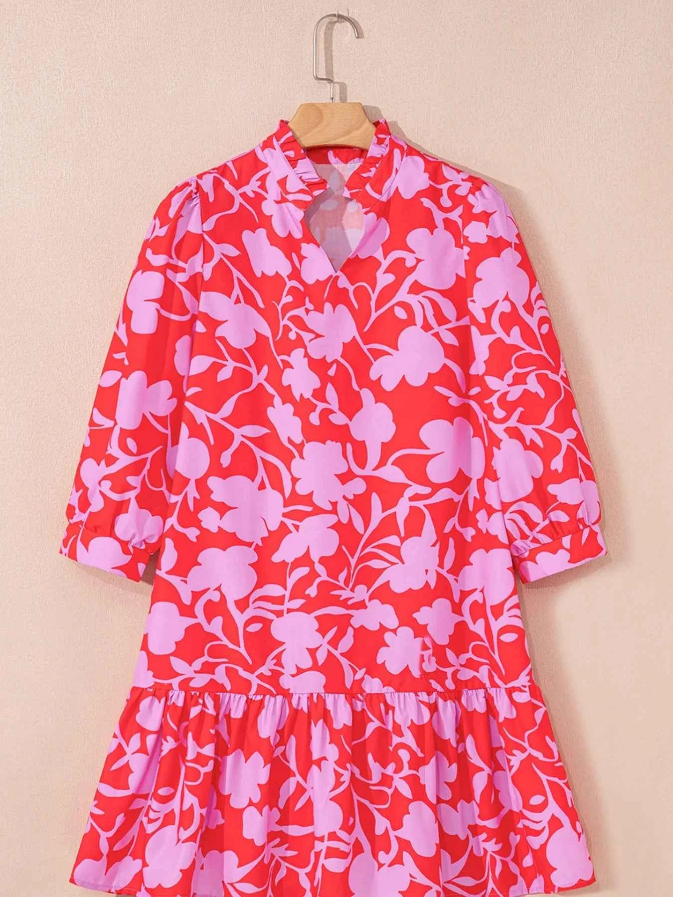 Floral Print Ruffle Hem Shirt Dress 1d35f44e-e70a-41be-b8ec-75167526e4d9-Max-Origin
