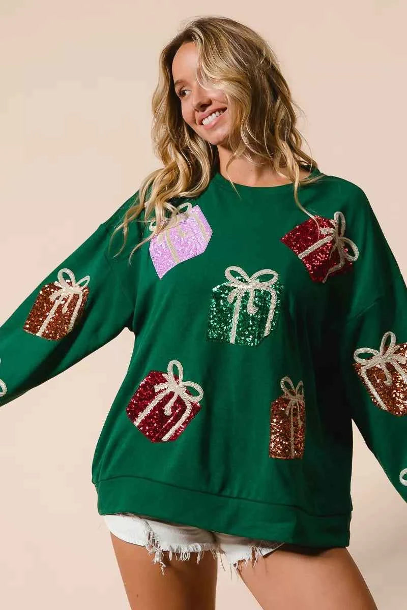 BiBi Sequin Christmas Gift Box Embroideries Pullover 1d382671e98745bd82f0aadf14cd386b-Max-Origin