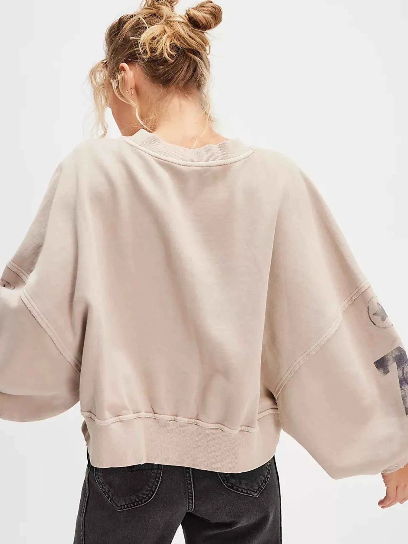 Print Round Neck Oversized Sweatshirt 1d3c89dec46a4a52ac4ad997c25af925-Max-Origin