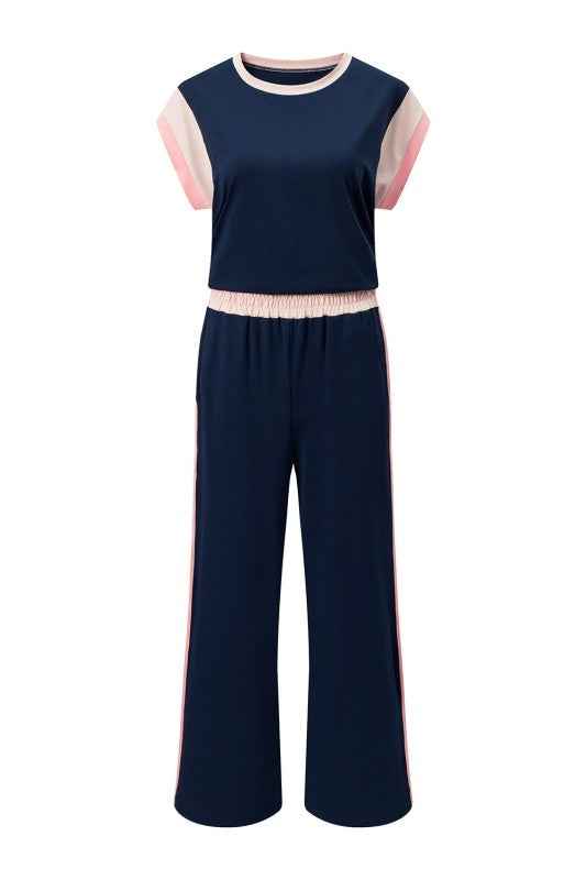 Colorblock Cap Sleeve Tee and Pants Set 1d529959-9428-4536-8f1c-9ccce1cf8ac8