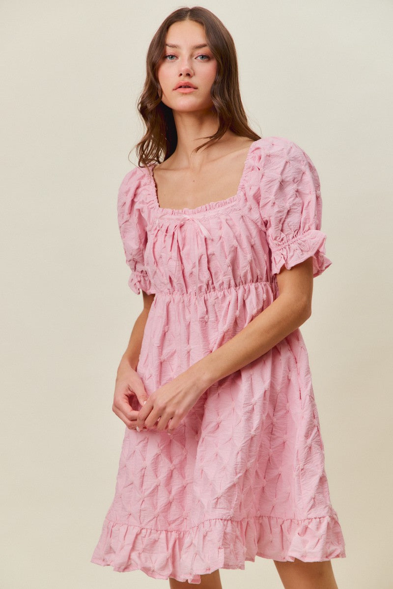 SO ME Texture Woven Ruching On Bust Mini Dress 1d5351a0469a40fd9e408f49b0c3cff8-Max