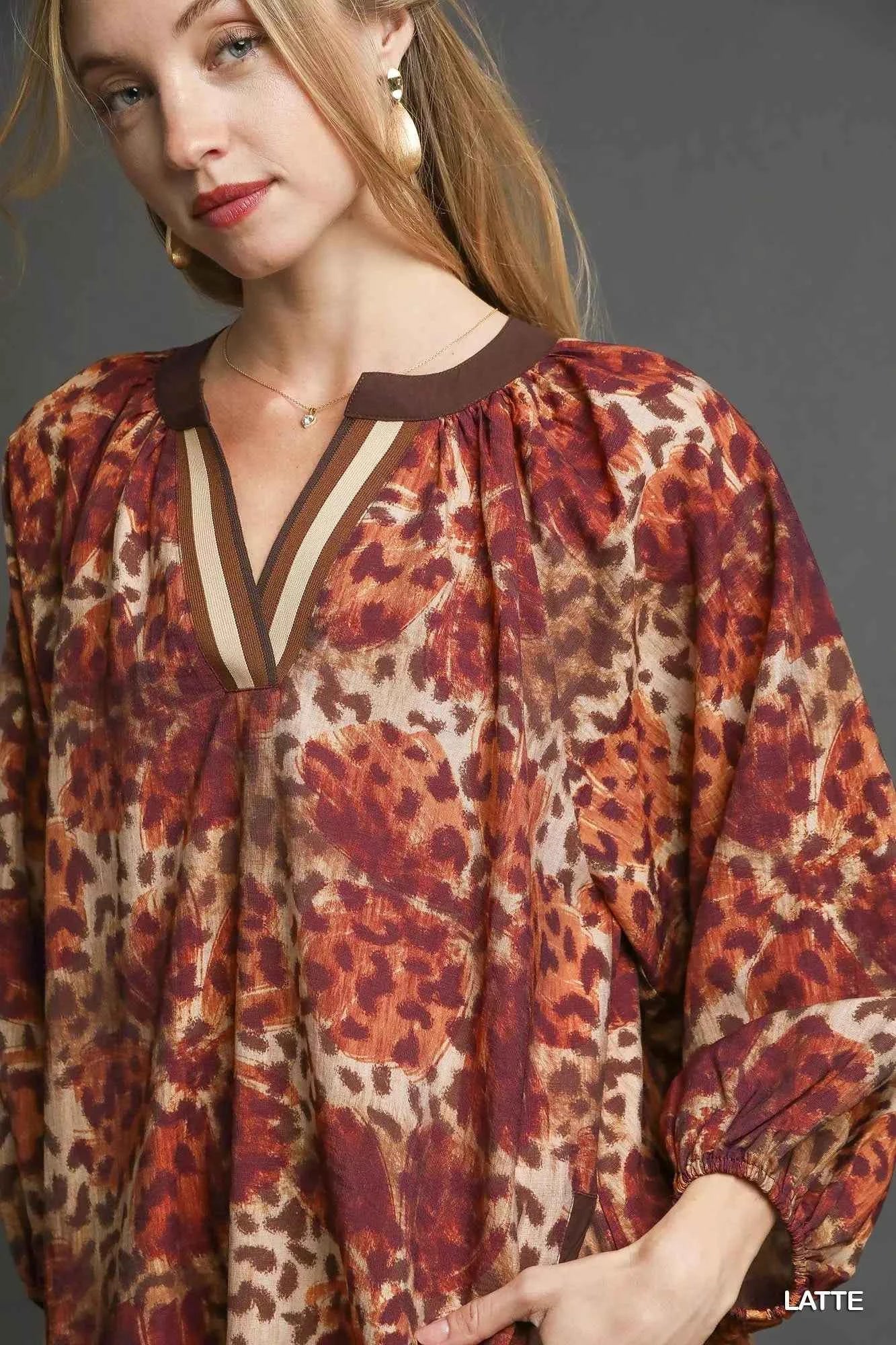 Umgee Animal Print Boho Tunic Dress with Contrast Trim Detail 1d5b49b9-a26e-42e2-9b12-6514d335dd62-Max-Origin