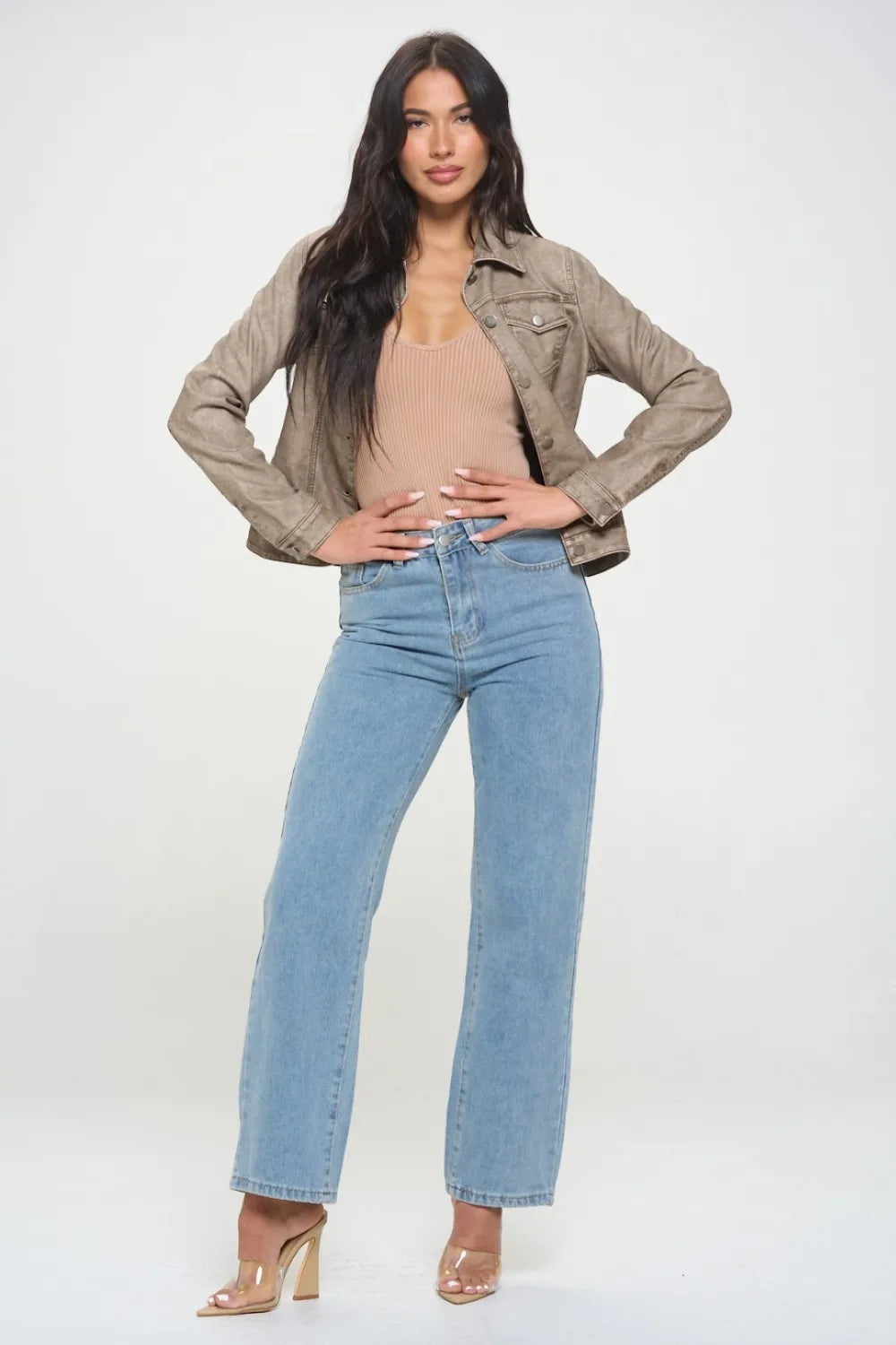 Coalition LA Button Down Cargo Vegan Leather Shacket 1d5d9f85-2235-47fc-bdcb-980c2764ffe2-Max