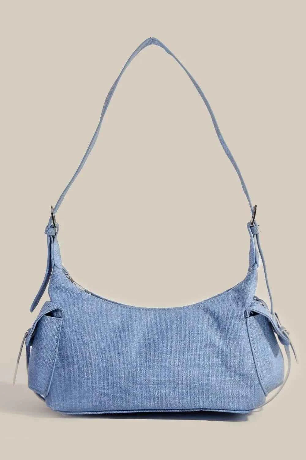Fame Braided Accent Double Pocket Shoulder Bag Dusty Blue One Size 1d5f4061-6f1c-4830-b306-87c69c902bf5-Max-Origin