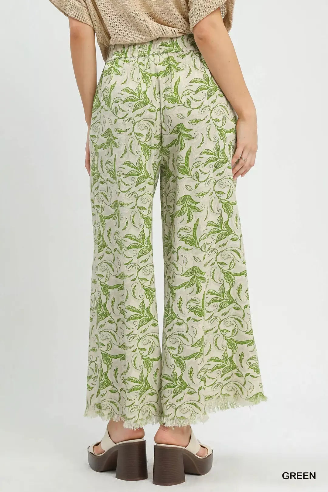 Umgee Linen Printed Wide Leg Raw Hem Pants 1d6e5a05-ebb8-4ed9-a4a4-a3d069d123c4-Max-Origin