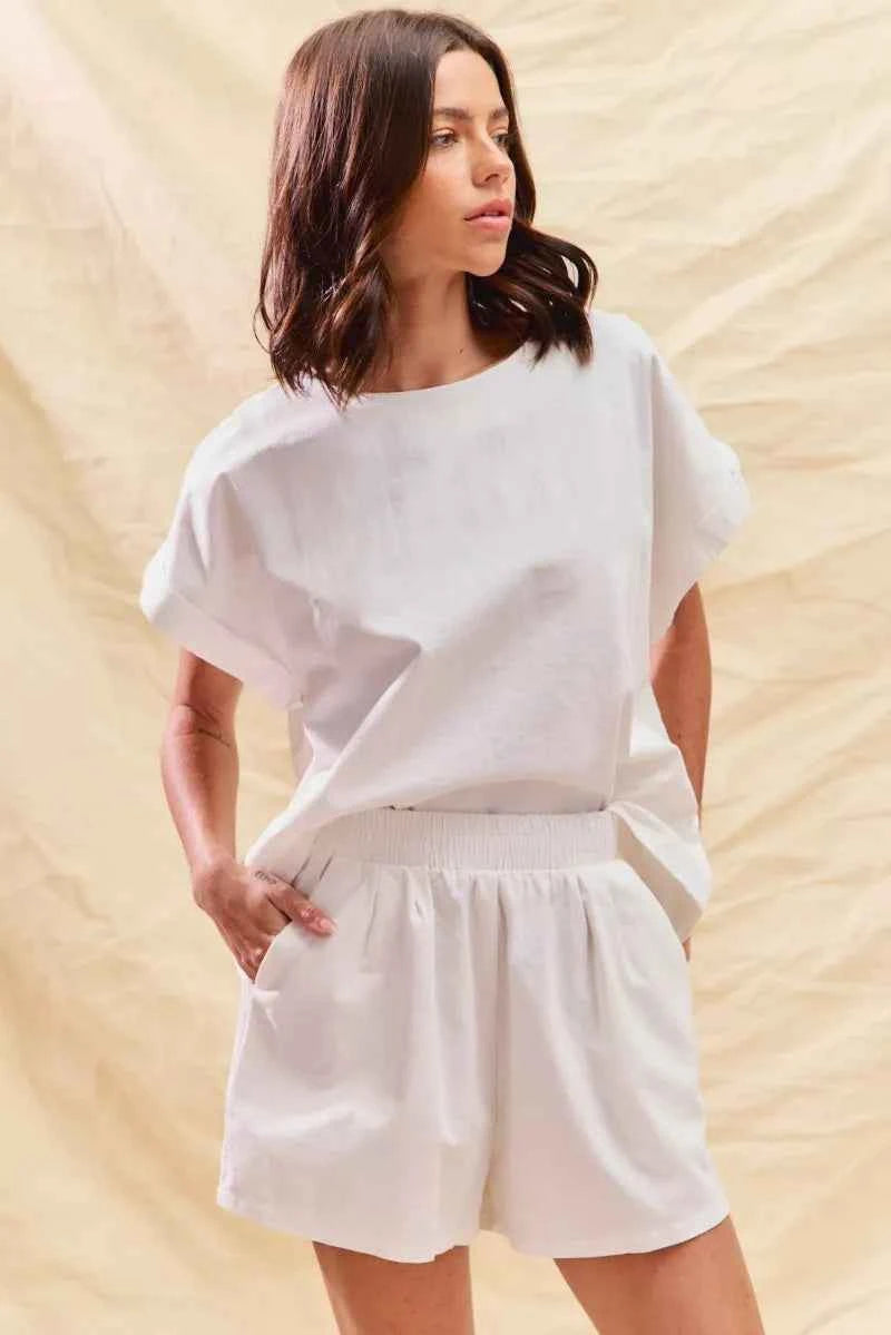 SO ME Round Neck Short Sleeve Top and Shorts Set 1d7d3c01-4e13-4e8f-95b8-f5477c0c78a2-Max-Origin