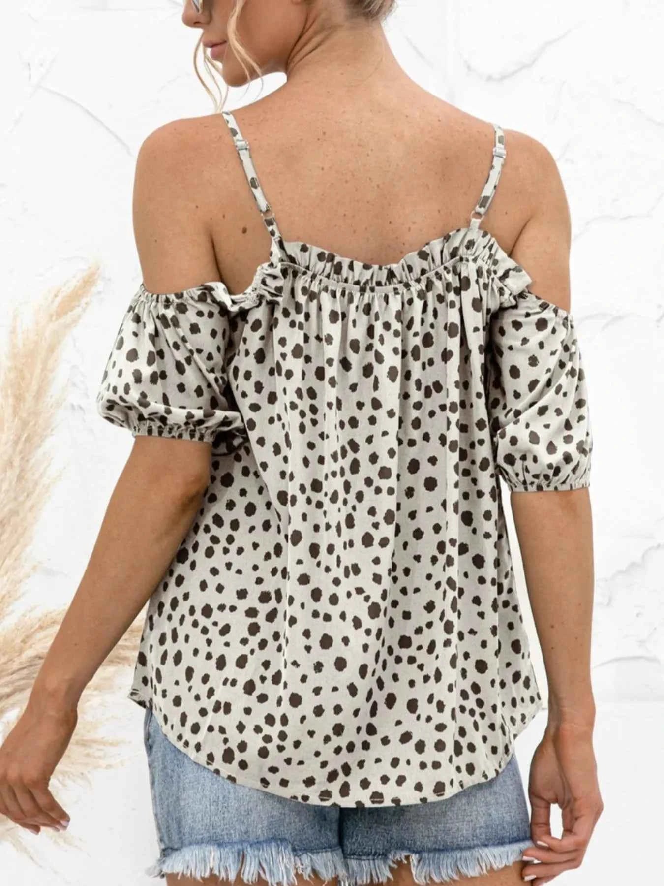 Puff Sleeve Polka Dot Ruffle Cami Top 1d8cd41f-796a-4d69-b52d-194b8bd6e082-Max-Origin
