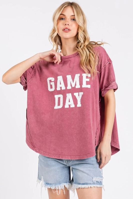 GAME DAY Round Neck Short Sleeve T-Shirt 1d92dd85-2f4f-4d92-b7aa-a7fa7fd3f8f2-Max