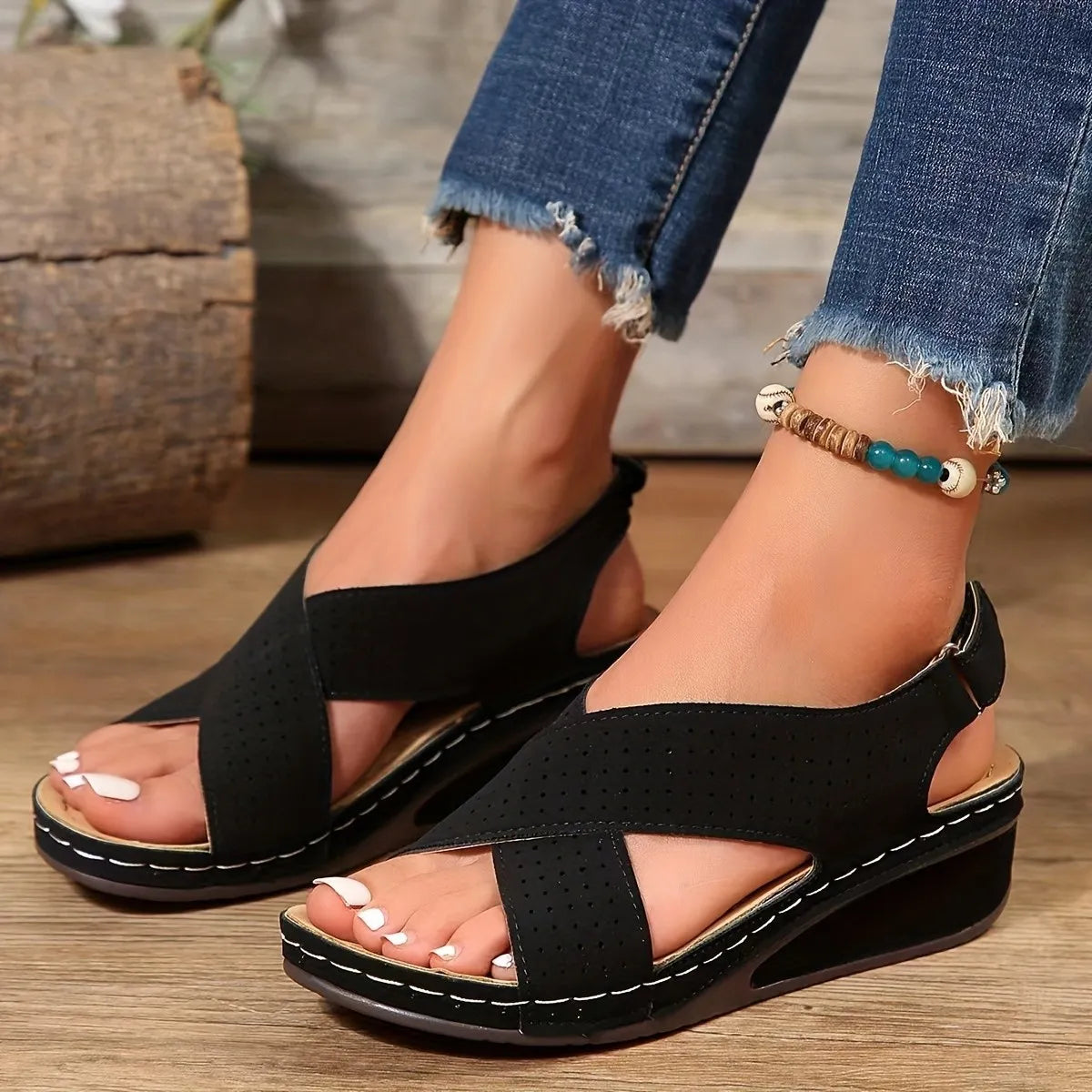 Criss-Cross Comfort Wedge Sandals 1d94ad1d378a41c4bf4b3a7db3273488-Max-Origin