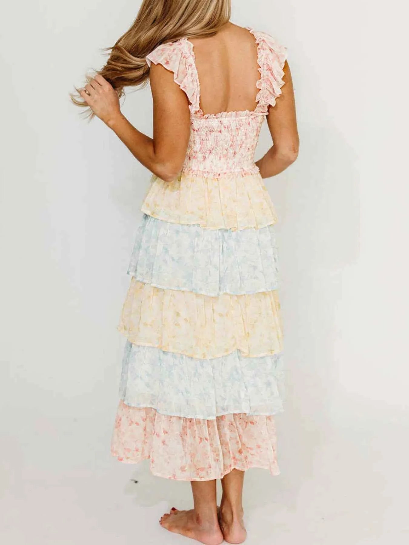 Smocked Ruffle Layered Floral Midi Dress 1d9b336e-e906-44de-b938-0ef9d4c09281-Max-Origin