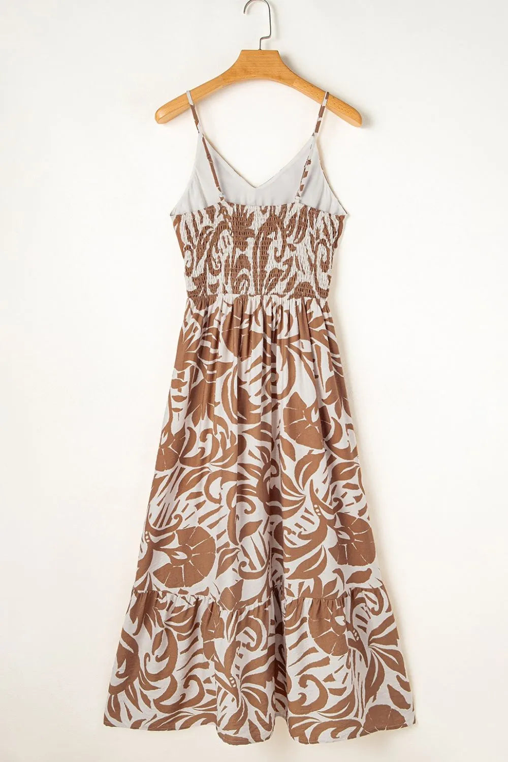 Floral Shirred High Waist Spaghetti Straps Dress 1d9dd669-a2e8-44d4-9261-48038fc43f4b-Max-Origin