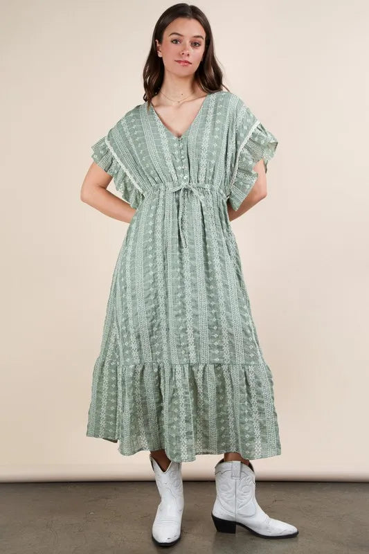 VERY J Embroidered Boho Ruffled Midi Dress 1da83a5499f0469c99f940dc9d5daa6f-Max-Origin