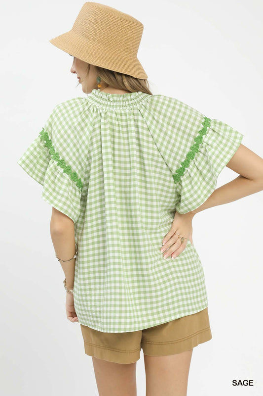 Gingham Lace Trim Top 1dad37da-1994-4f93-8a02-f41fb7974910-Max