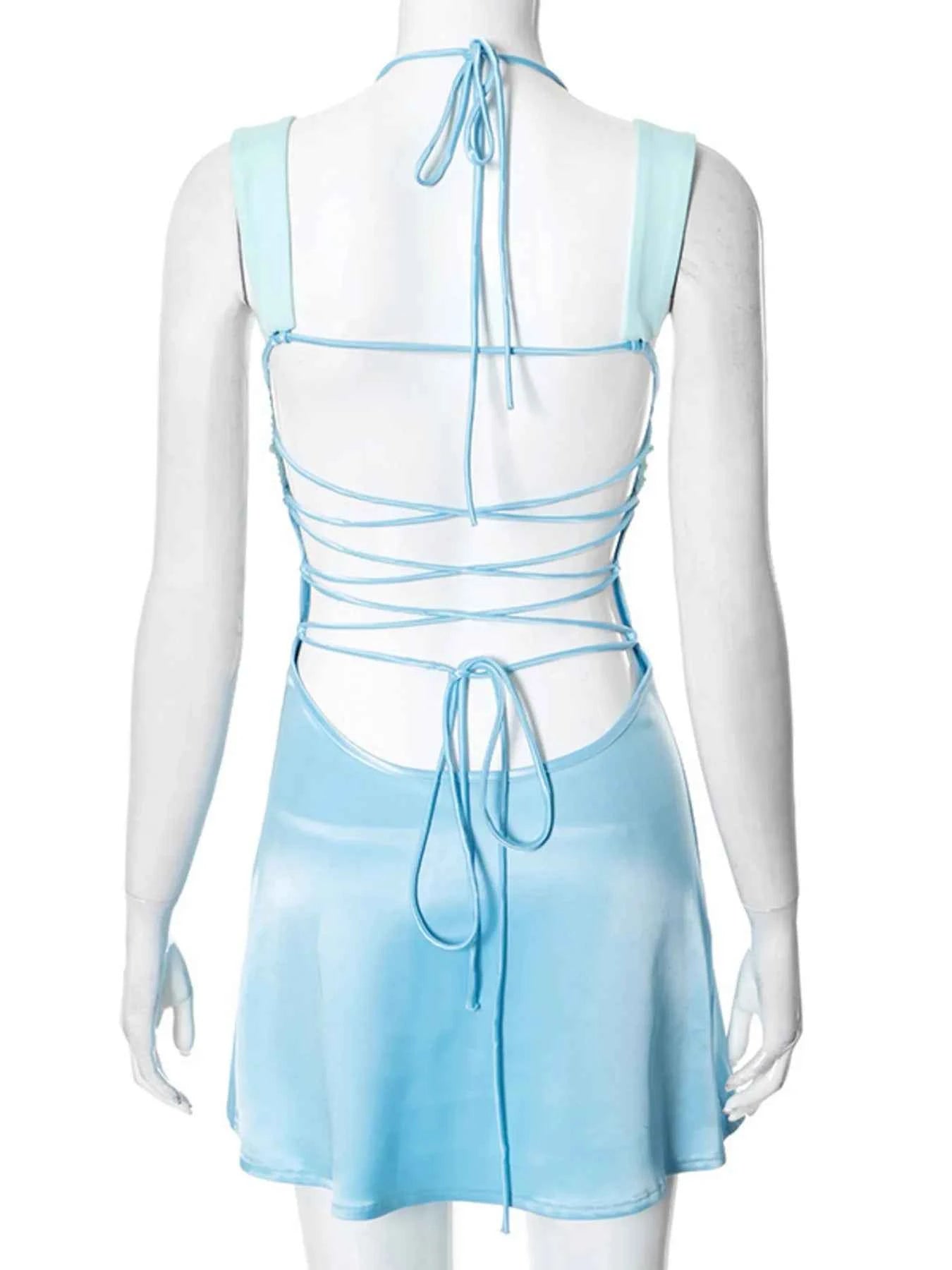 Ruched Lace Up Cami Mini Dress 1dc911e99a9a4071b7bdfdb48f3b1a0b-Max-Origin