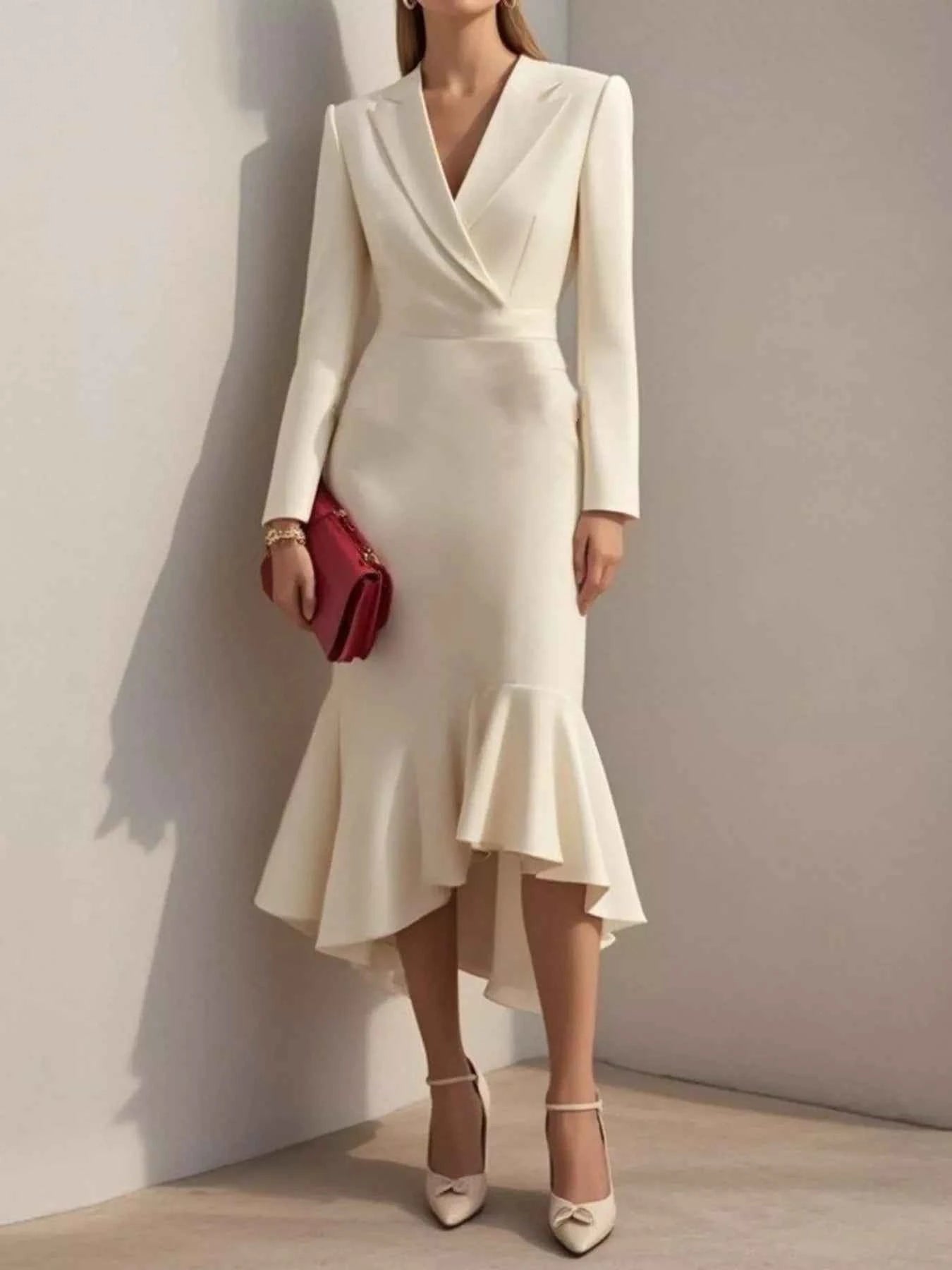 Ruffled Hem Long Sleeve Midi Blazer Dress Apricot 1dcee49ce6304491833242cccc66bb74-Max-Origin
