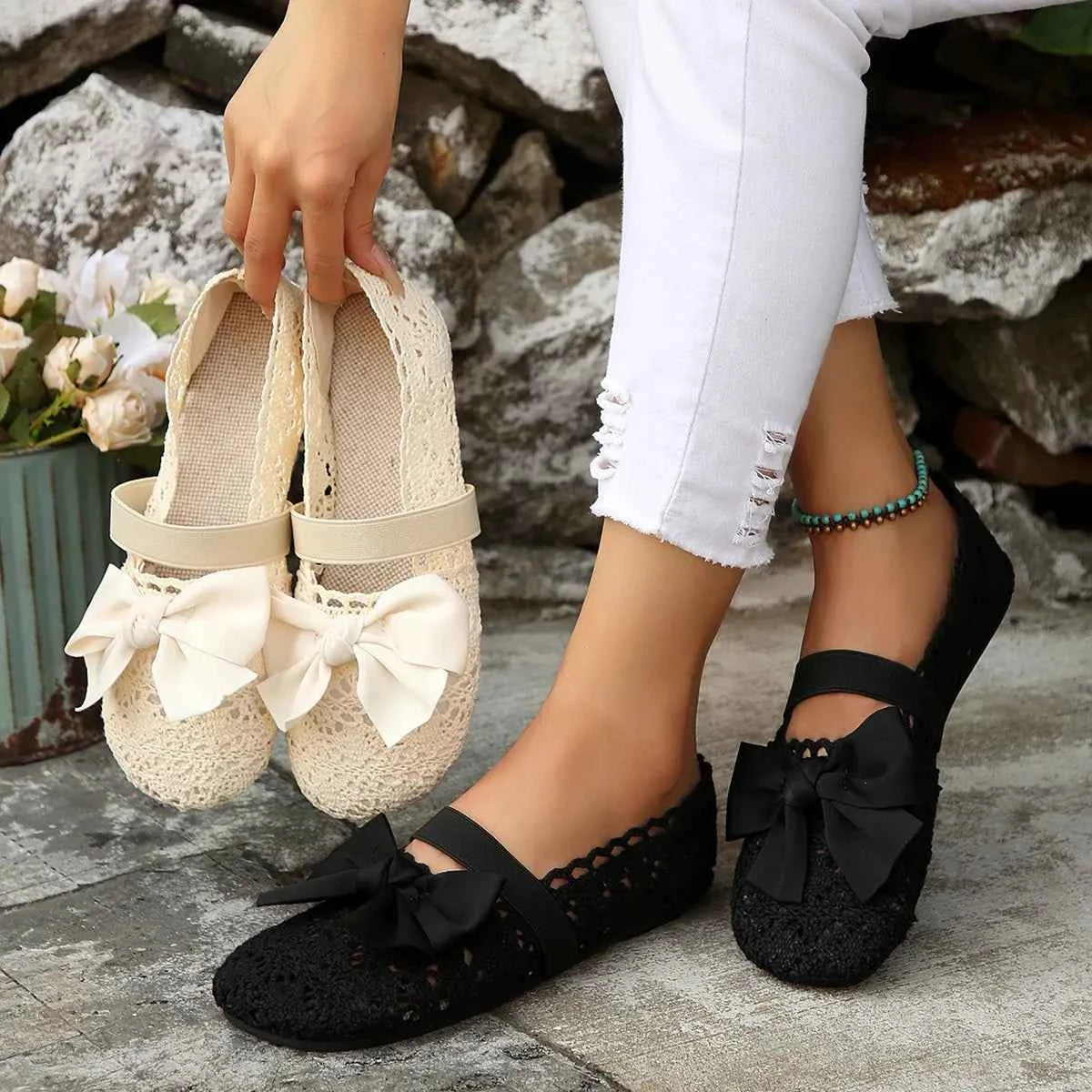 Bow Round Toe Flat Slip-Ons 1dd38f975f914c7aae566c824d63c730-Max-Origin