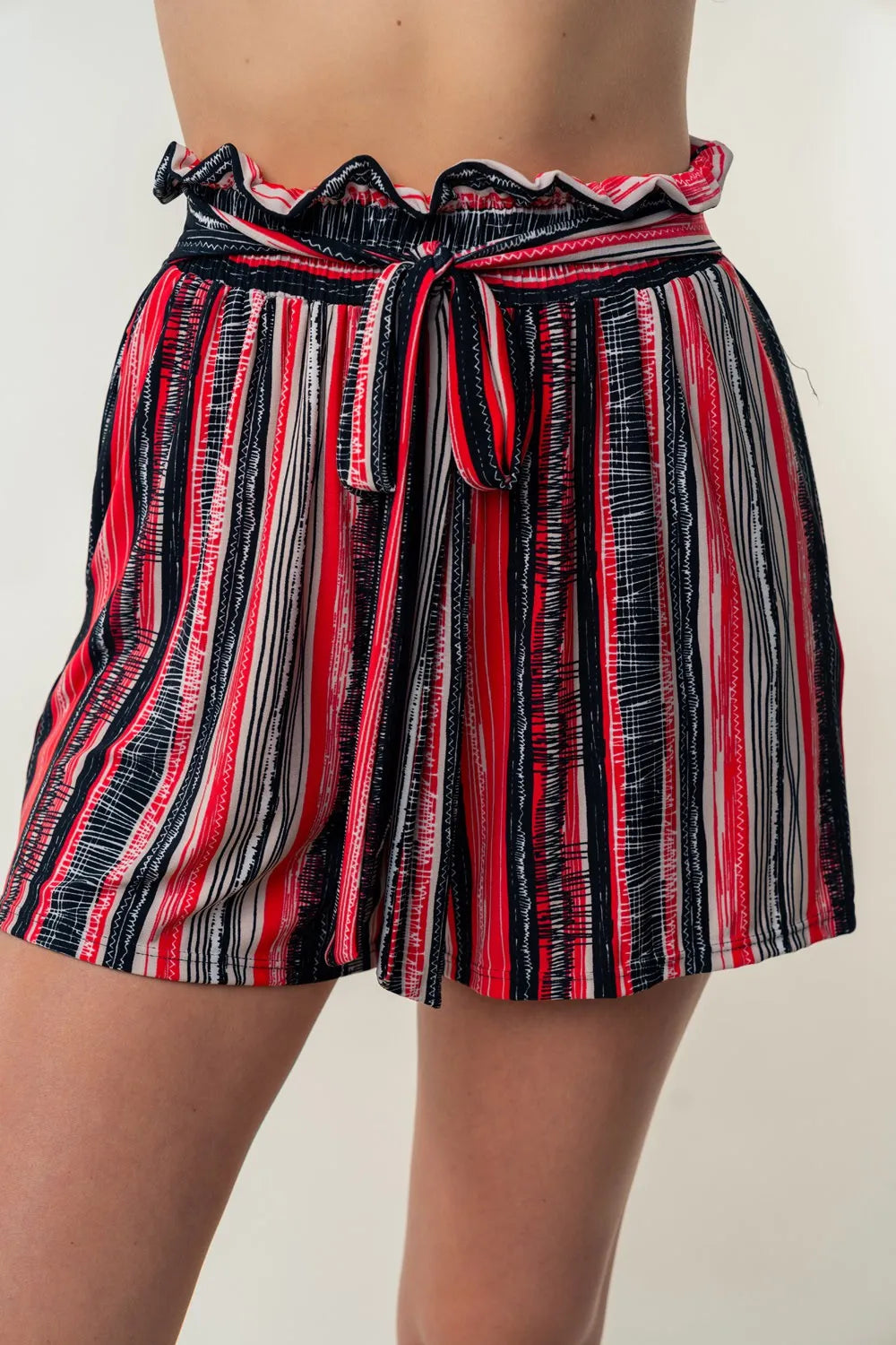 White Birch Full Size High Waisted Striped Shorts 1de597ab-50bd-48be-8ce4-9e34aea27abf-Max