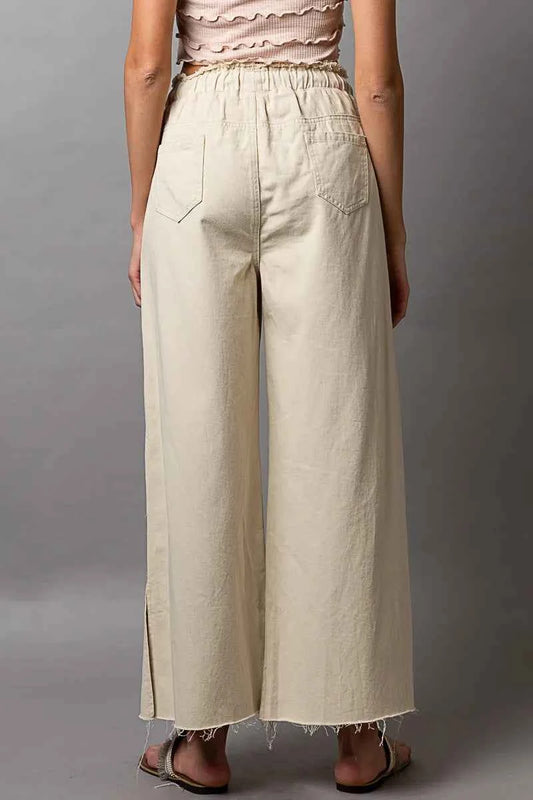Distressed Drawstring Slit Wide leg Pants 1df7f3ca-cd90-4e9c-8ff2-a5622f3e7de3-Max-Origin
