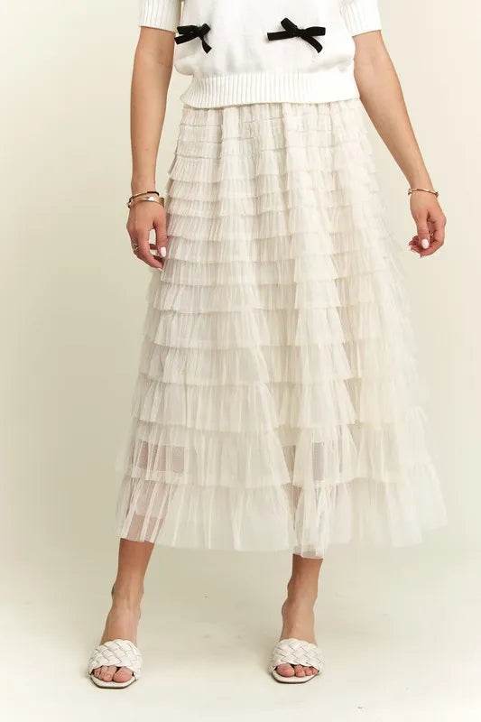 ADORA Elastic Waist Layered Mesh Midi Skirt 1dfe064e-fc33-4758-933d-795d78c76ef4-Max