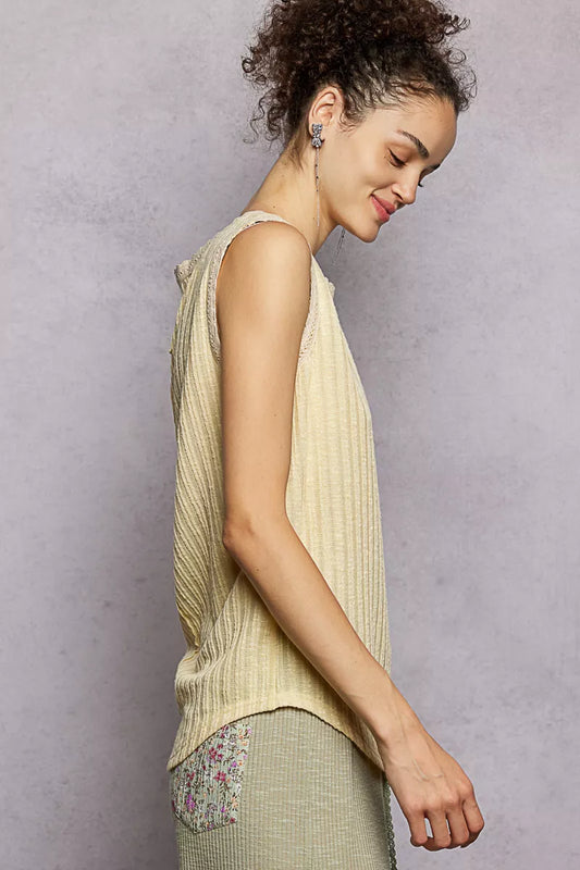 Ribbed Round Neck Tank with Lace Trim 1e080105-8eec-42c6-9b73-170663340174-Max-Origin