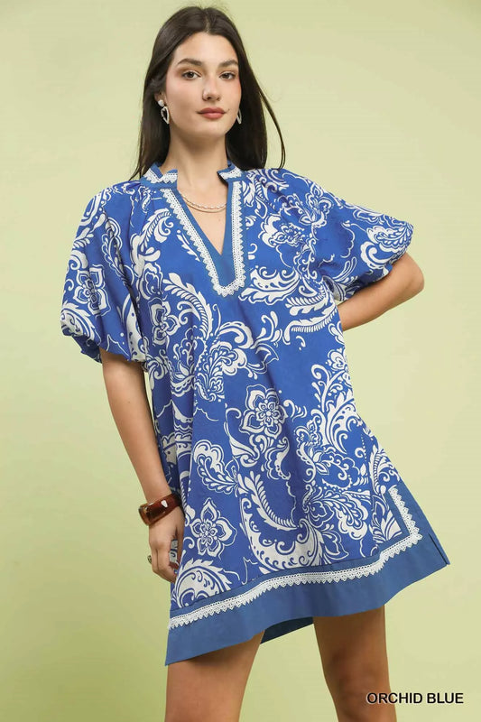 Jacquard Two Tone Mini Dress ORCHID BLUE 1e1b4daf-5605-4474-8dce-1099187b8d9c-Max-Origin