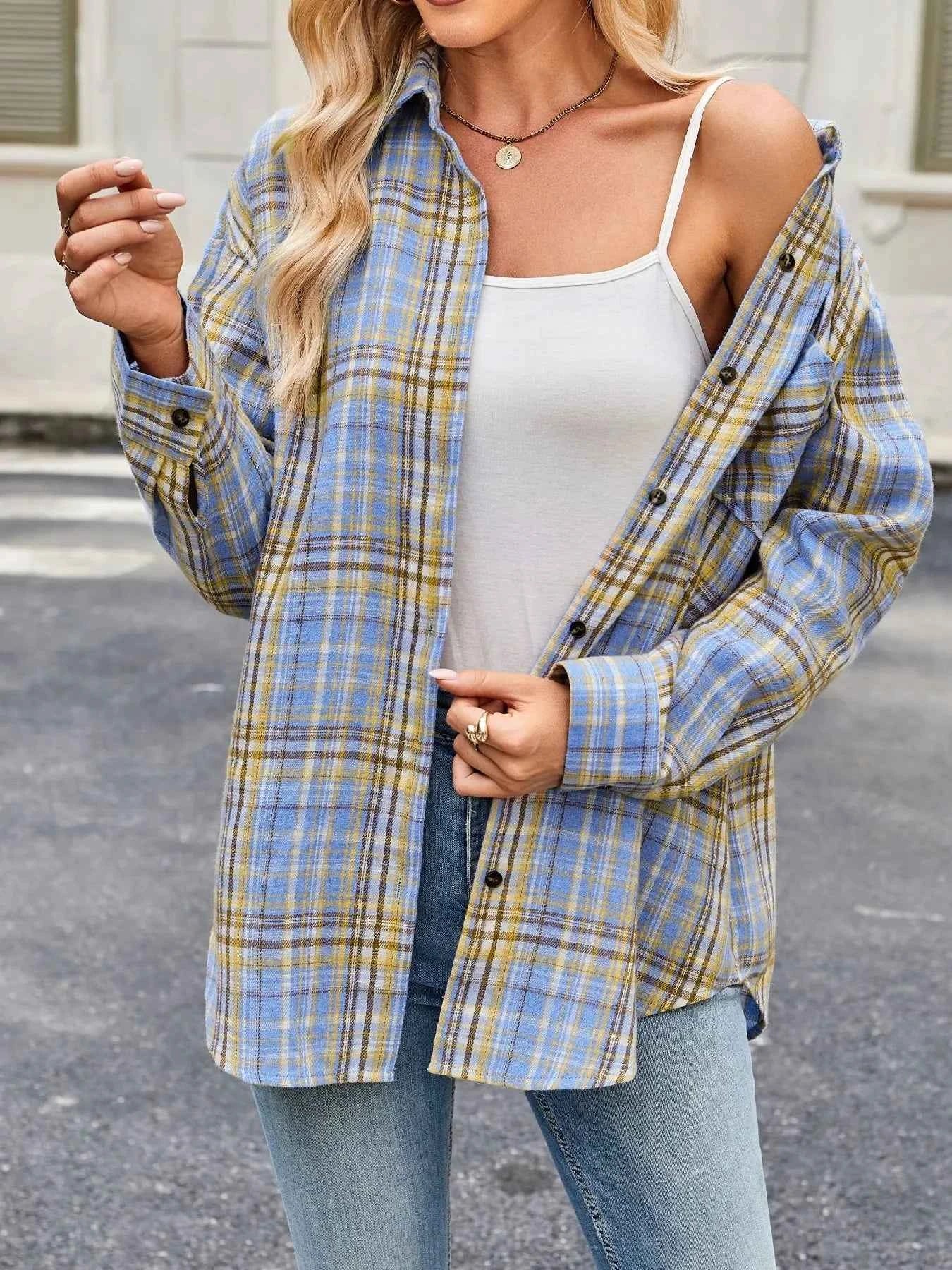Plaid Button Up Long Sleeve Shirt 1e1c22d3cf6742bdaefa70c6576159c0-Max-Origin