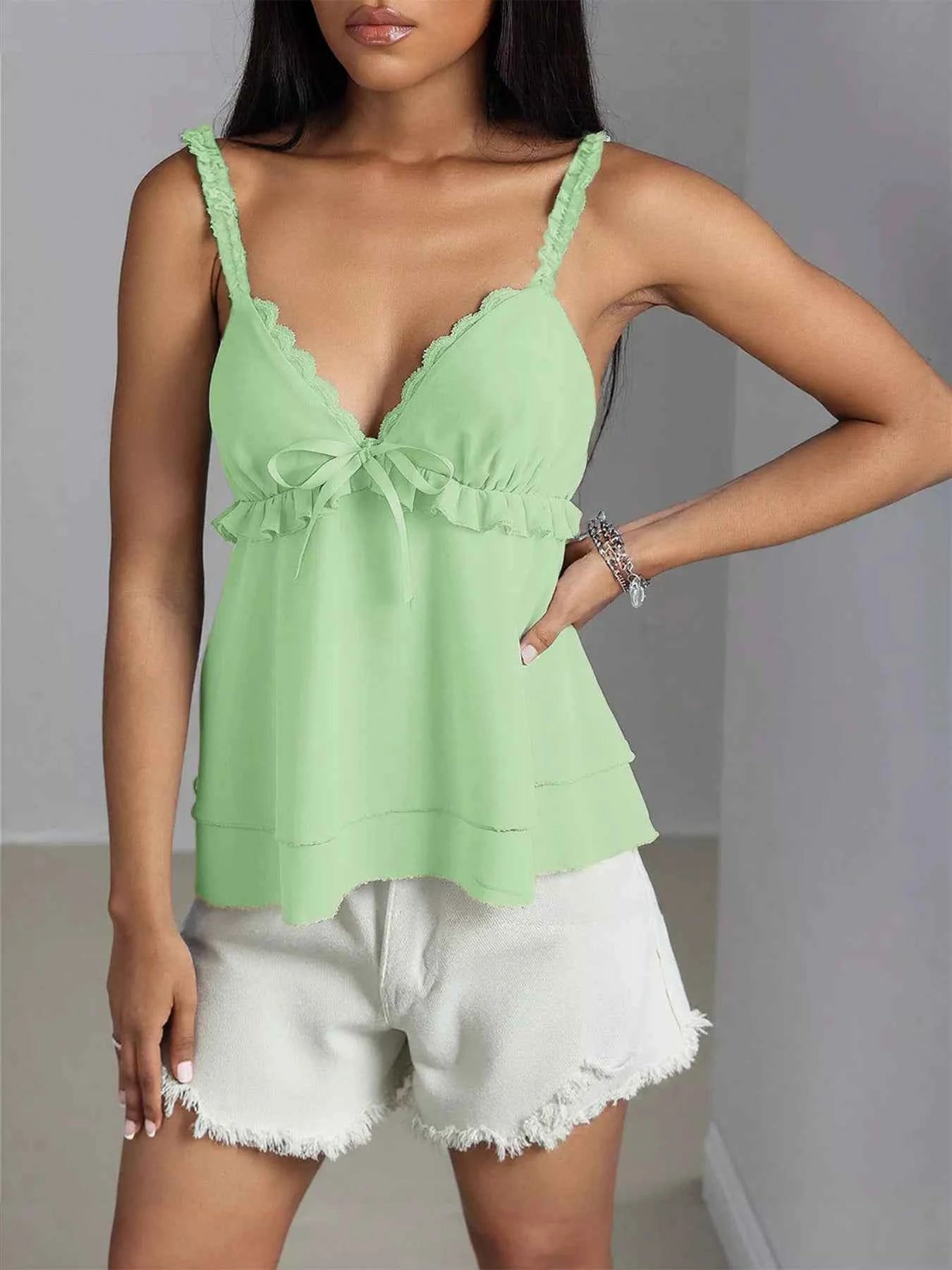 Lace Detail Layered Cami Green 1e3d791dd4b64029b6eced50a3228b7a-Max-Origin