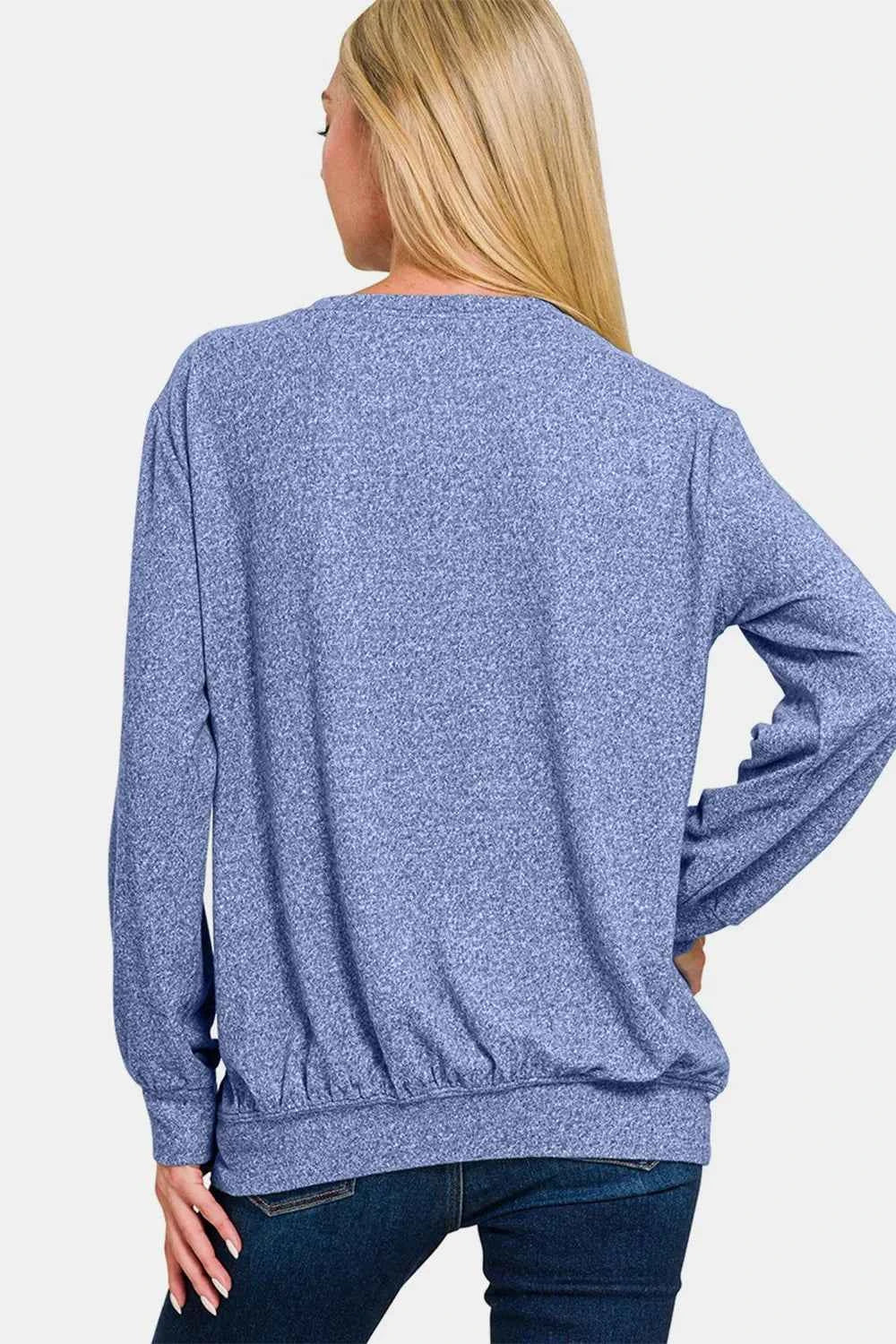 Zenana Full Size Melange Round Neck Top 1e3e7278-081d-4002-b8cd-ffb3cab0e892-Max