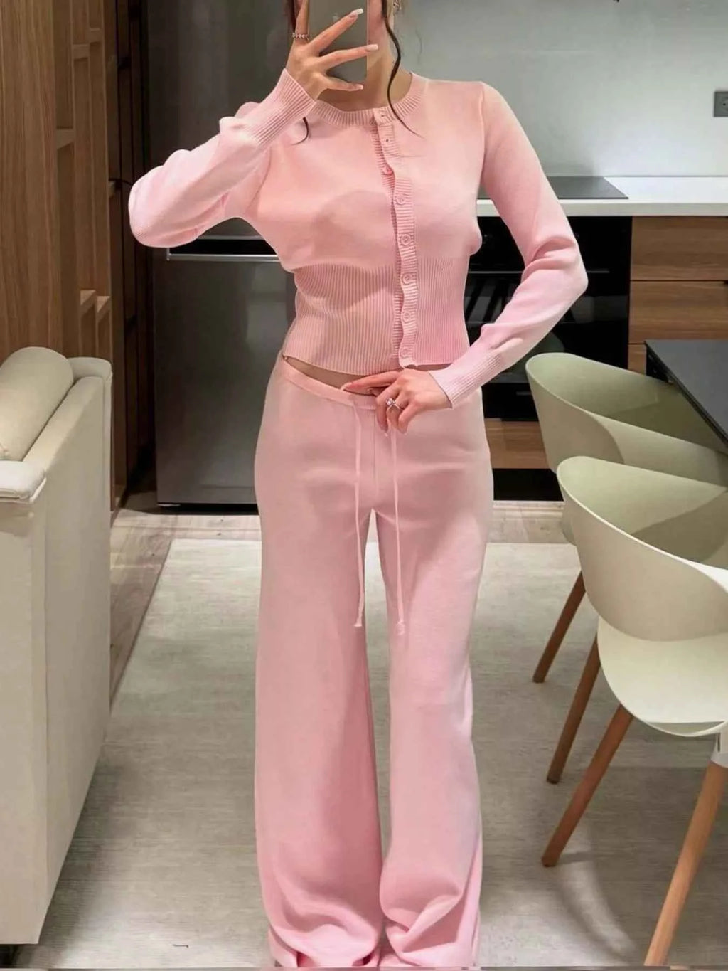 Button Up Cardigan and Pants Knit Set Dusty Pink 1e418836-4480-4ee7-aa4b-02467787b62d-Max-Origin
