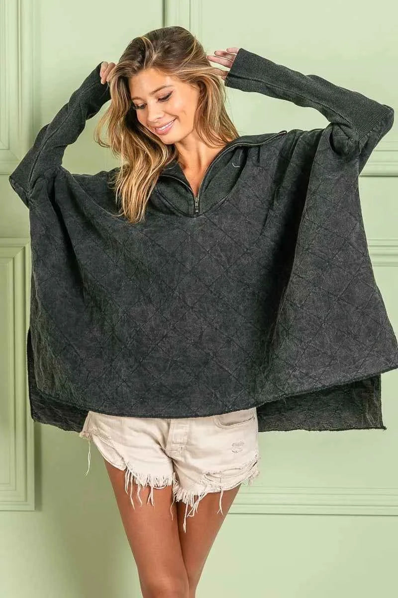 BiBi Vintage Washed Quilted Half Zip Top 1e4d7639c81d41999bb736757e03e7a9-Max-Origin