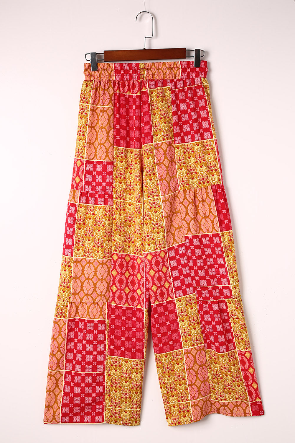 Bohemian Patchwork Drawstring Wide Leg Pants 1e51f78a38a9406cb6bb4960f63da61b-Max