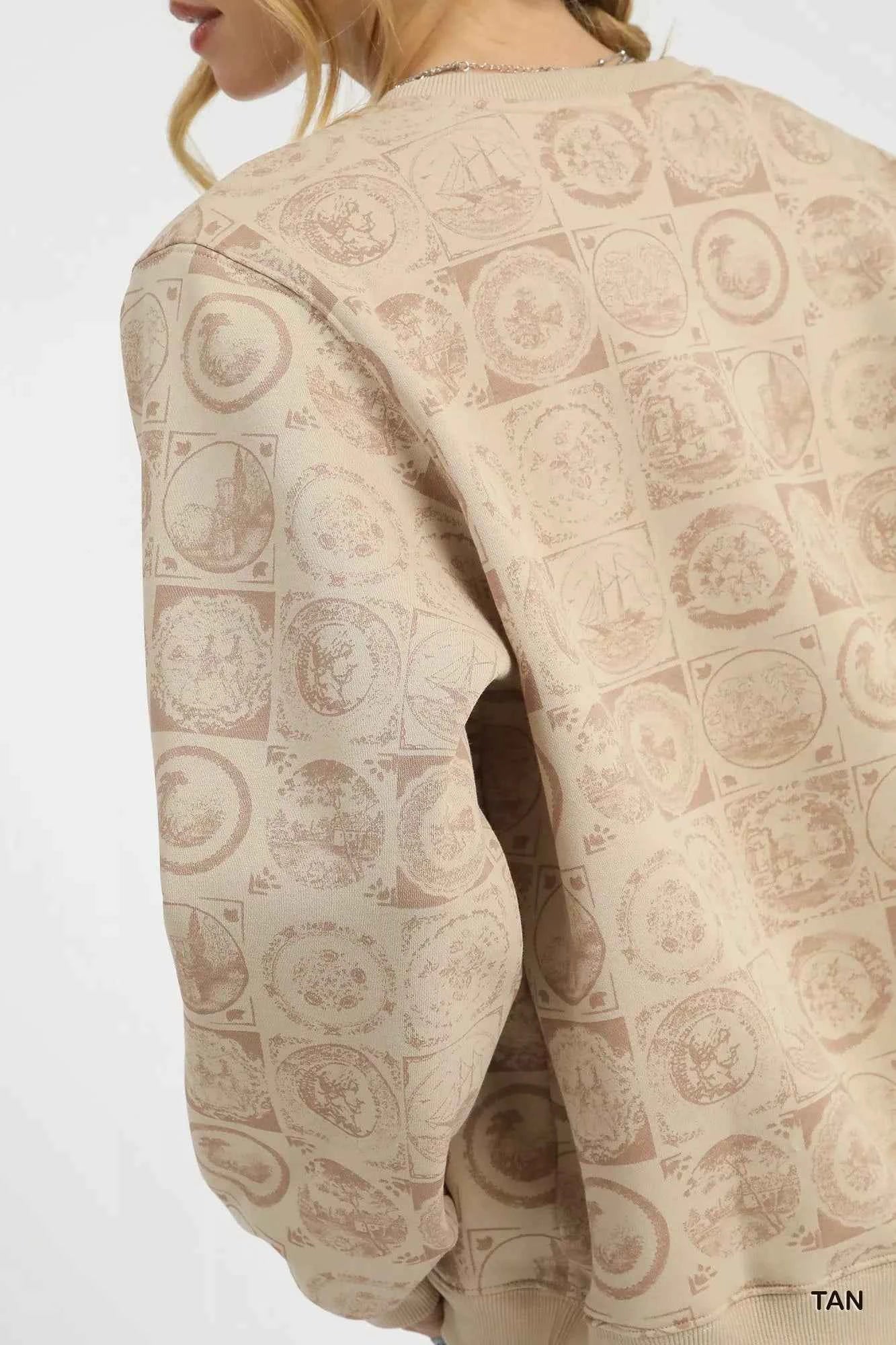 Umgee Coin Stamp Print Sweatshirt 1e570b95-8171-4a2c-b86a-9cfb7809d303-Max-Origin