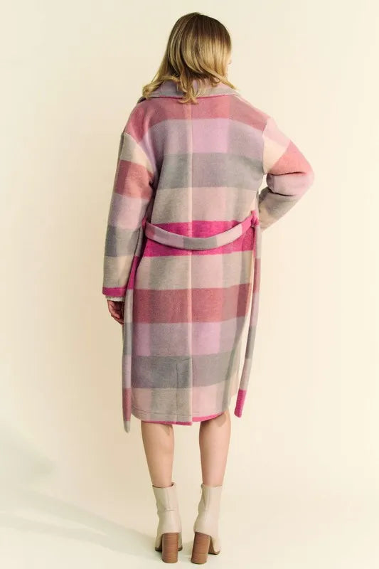 Davi & Dani Tied Color Block Collared Neck Coat 1e5e0e72-5e11-4869-8ddf-e6ba63a262fe-Max