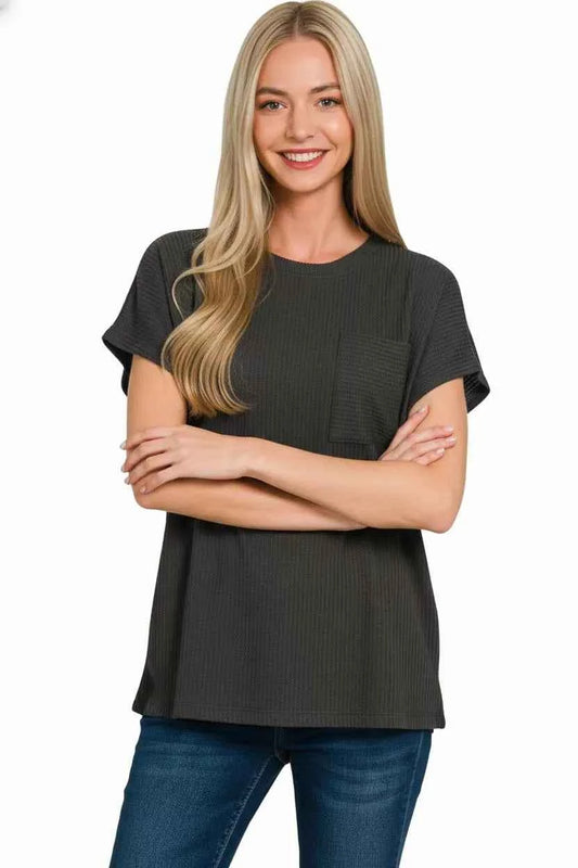 Zenana Raised Rib Front Pocket Boxy Top 1e5e7941-cc5c-4576-9b28-b2954a4ef7e8-Max-Origin