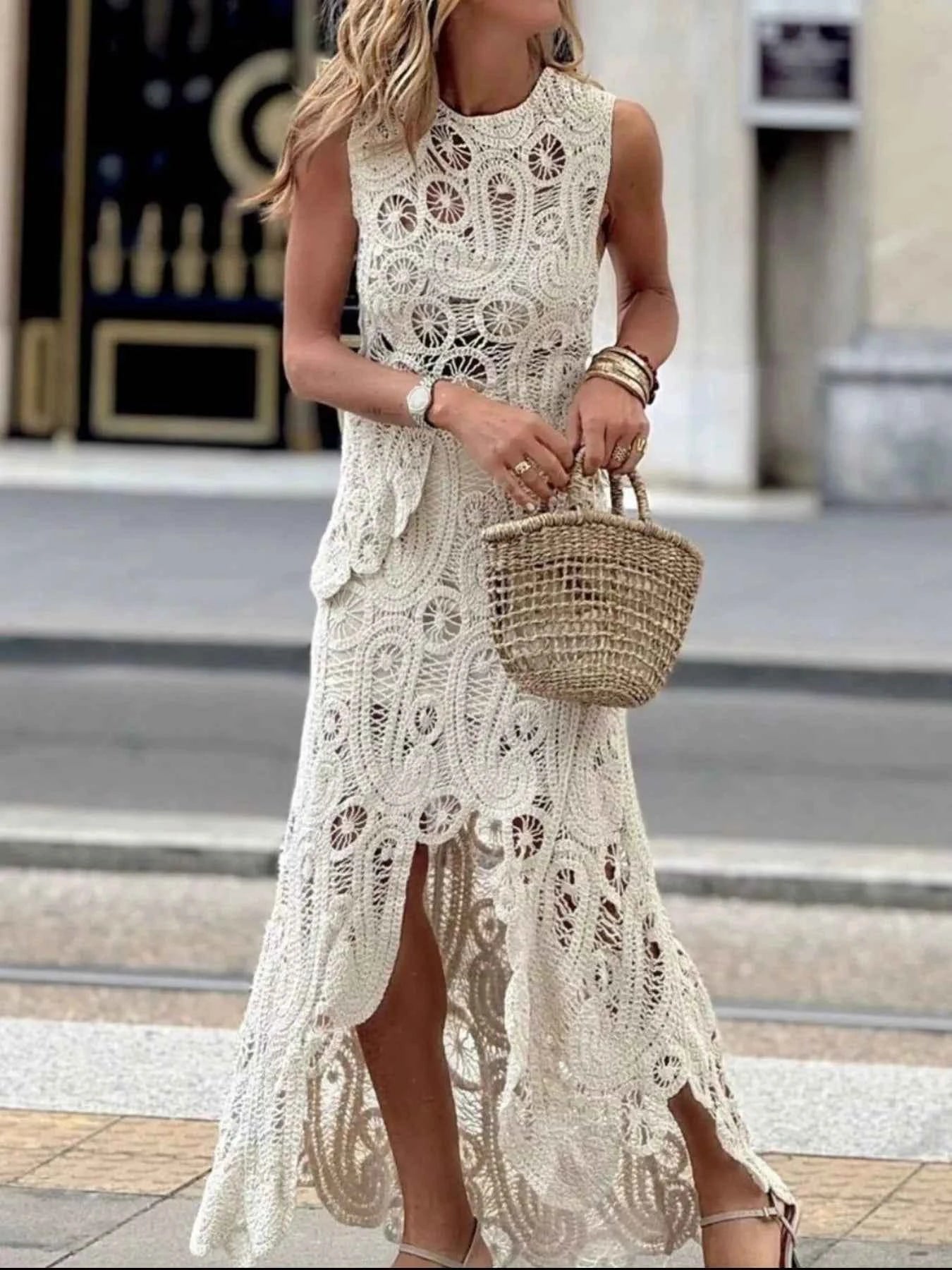 Crochet Sleeveless Tank and Skirt Set Dust Storm One Size 1e668368-fe65-4e4a-a674-f08eceb6180f-Max-Origin