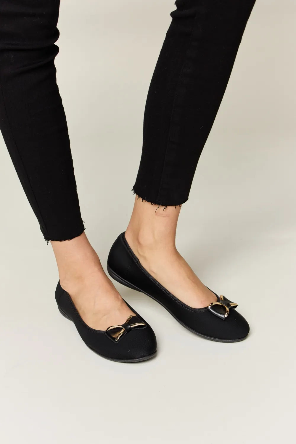 Forever Link Metal Buckle Flat Loafers CHARCOAL LYCRA 1e6db902-8169-49cb-b113-7a080ad8a68b-Max